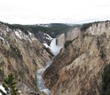 The Yellowstone River in Yellowstone National Park after a late spring snowstorm.